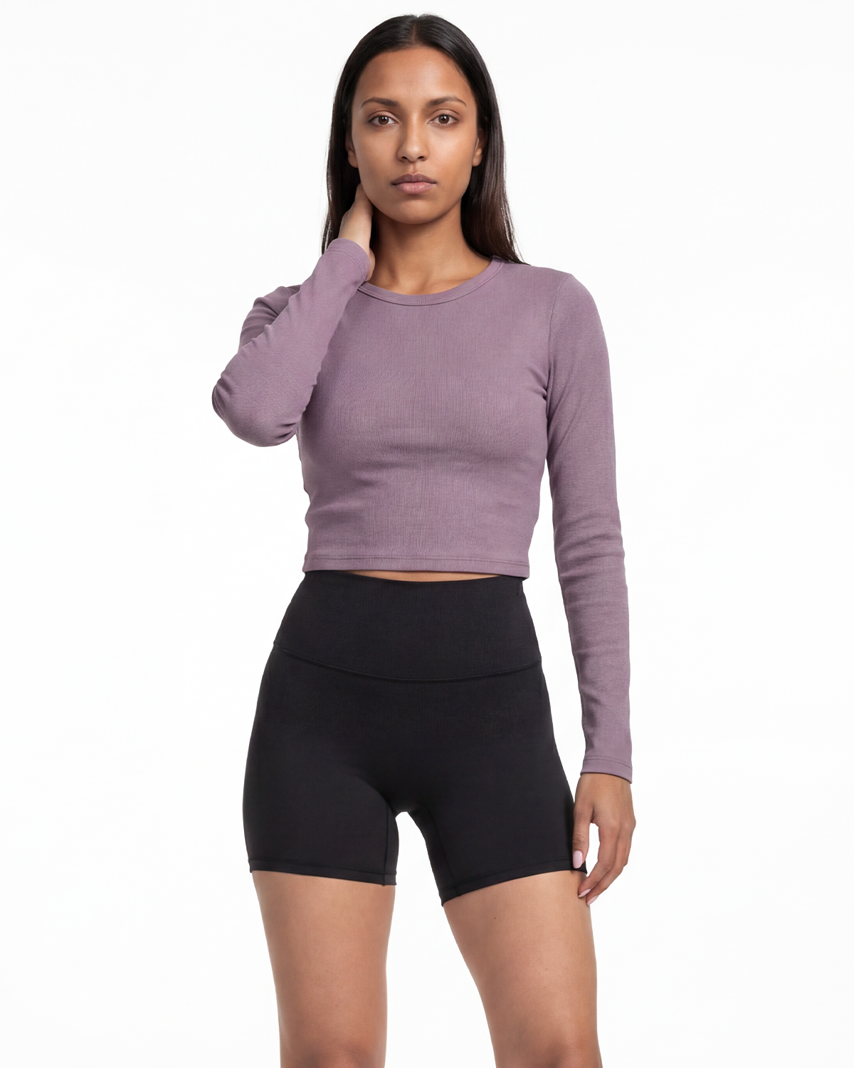 The Baby Rib Long Sleeve - Smokey Violet