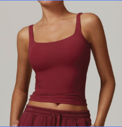 The Box Cut Built In Bra Tank - Wine